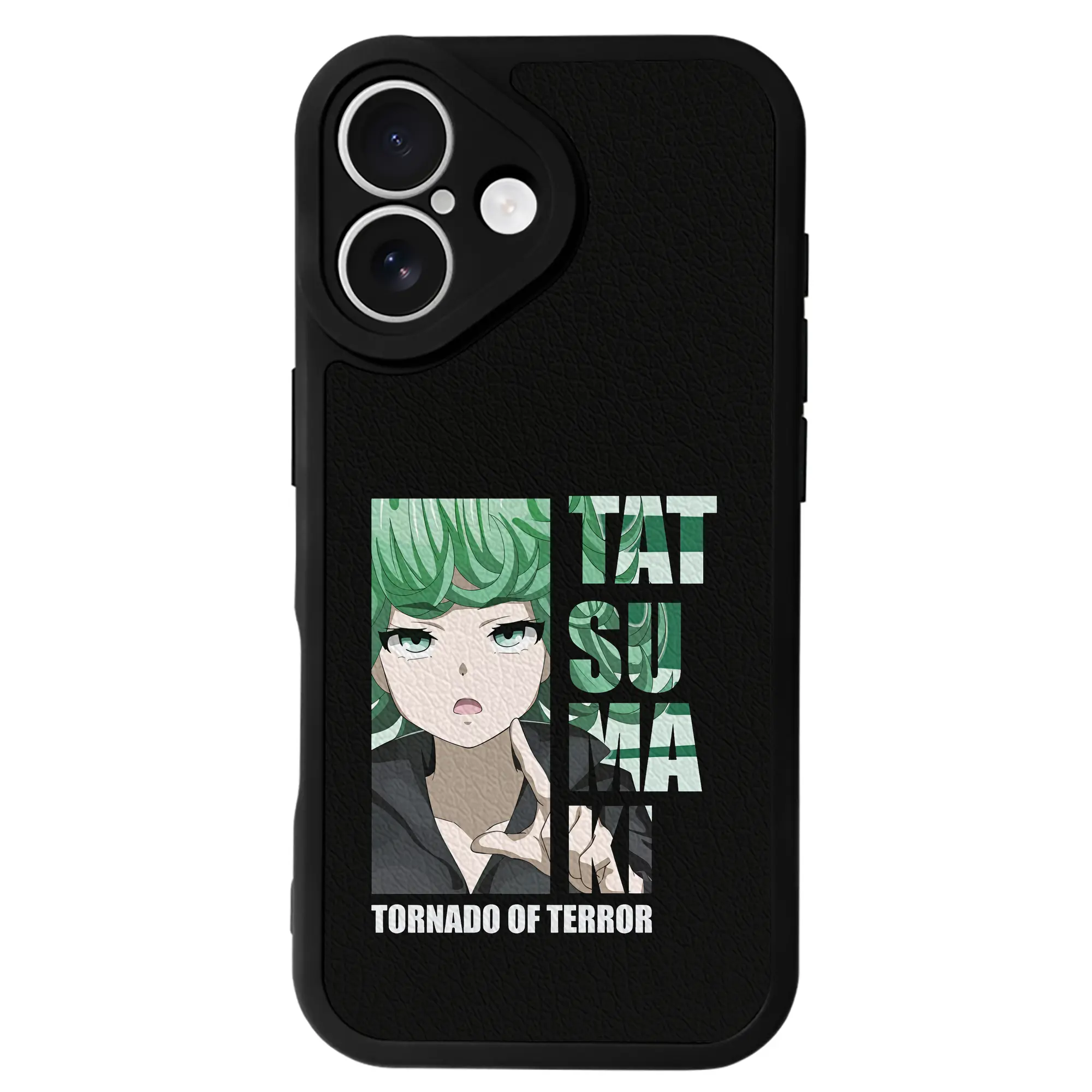 ワンパンマン グッズ 戦慄のタツマキ - IPhone 16シリーズ対応 ・ シリコンスマホケース ・ レザー調 ・ 高精度フィット ・ 耐衝撃 ・ ワイヤレス充電対応 ・ 精密カット